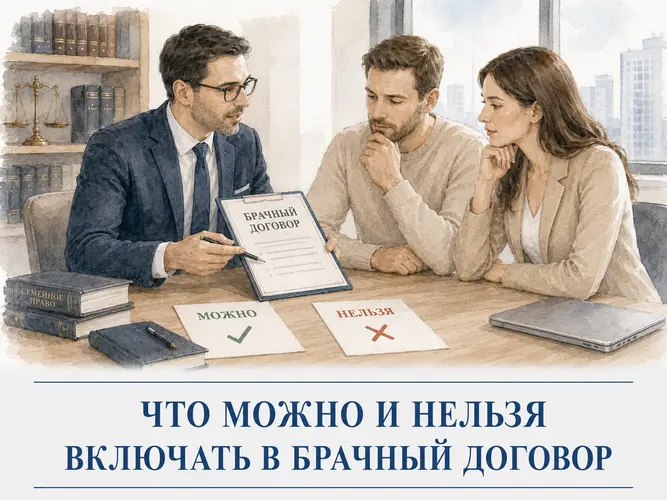 Адвокат объясняет супругам, какие условия можно и нельзя включать в брачный договор