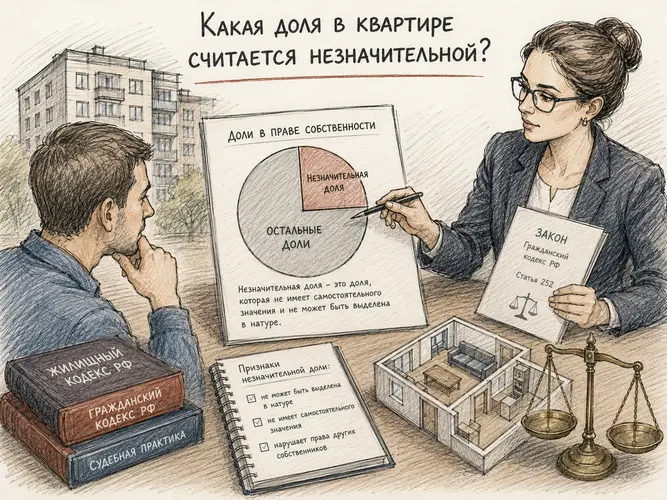 Адвокат объясняет, какая доля в квартире считается незначительной и когда возможен выкуп доли